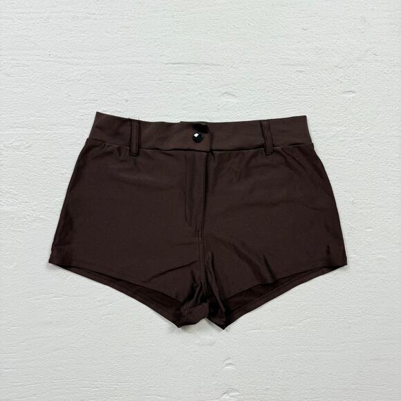 Forplay Dark Brown Stretch Booty Shorts, Size S/M - Picture 1 of 6
